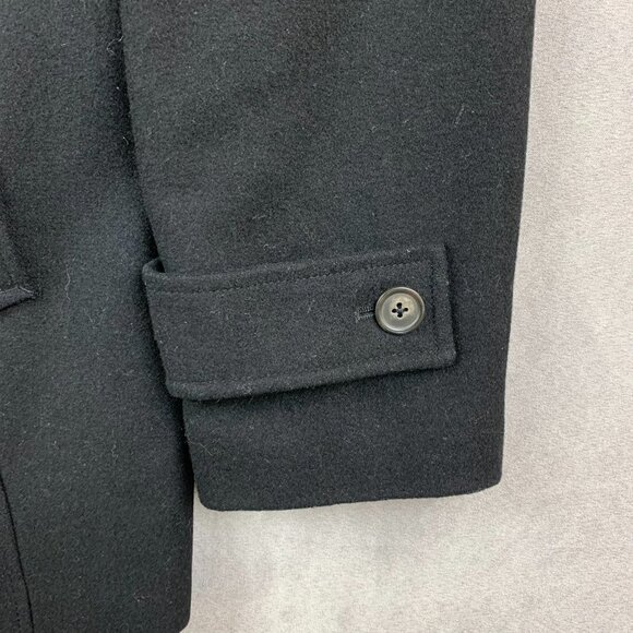 Tommy Hilfiger Mens Double Breasted Pea Coat 38S Medium Black Wool Jacket - Picture 4 of 10